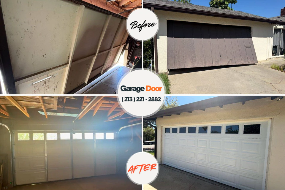 Before and after: garage door repair Montgomery, WV